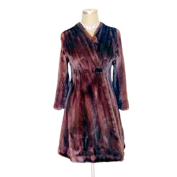 Luxury Million Dollar Look Vintage Geoffrey Beene Real Mink Fur Coat Jacket - Picture 4 of 11